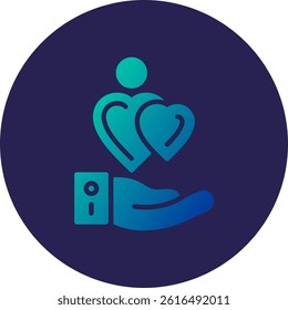Compassion Glyph Circle Gradient Icon