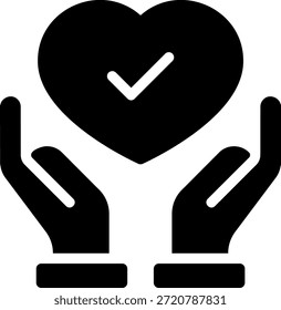 Vector de ilustración de icono de glifo de compasión