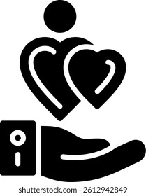 Compassion Glyph Icon Vector Design
