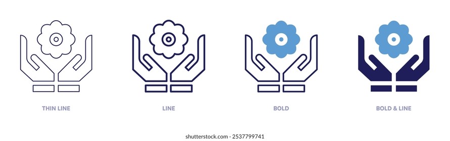 Compassion icon in 4 different styles. Thin Line, Line, Bold, and Bold Line. Duotone style. Editable stroke.