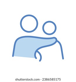 Compassion icon isolate white background vector stock illustration.
