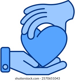 Compassion Icon - Lineal Blue Style - People Pleaser Theme