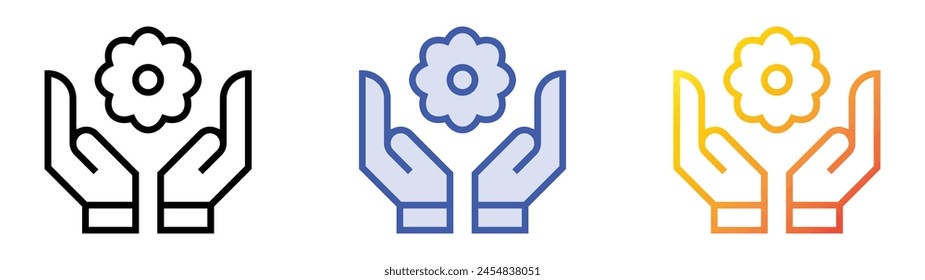 compassion icon. Linear, Blue Fill and Gradient Style Design Isolated On White Background
