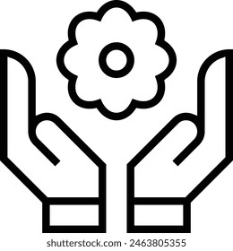 compassion icon. Thin linear style design isolated on white background