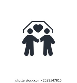 compassion icon. vector.Editable stroke.linear style sign for use web design,logo.Symbol illustration.