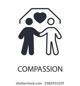 Compassion icon. vector.Editable stroke.linear style sign for use web design,logo.Symbol illustration.