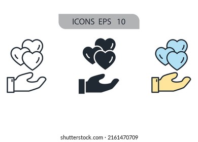 Compassion Icons  Symbol Vector Elements For Infographic Web