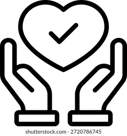 Vector de ilustración de icono de línea de compasión