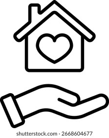 Línea de compasión Icon Diseño de Vector