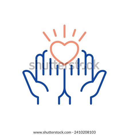 Compassion line icon. Vector illustration. Editable stroke.