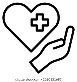 Compassion in Mental and Emotional Health icon line vector illustration