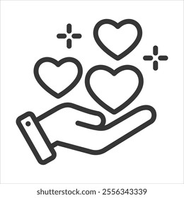 Compassion Outline Icon Vector Illustration