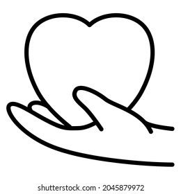 compassion or sympathy with charity single isolated icon with outline style