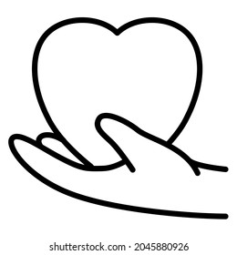 compassion or sympathy with charity single isolated icon with outline style