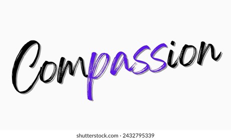 Compassion text on white background wallpaper Inspirational and motivational quotes typography designs: for prints, posters, cards, t shirt, coffee mug hoodies etc.