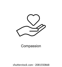 Compassion vector outline Icon. Pixel Perfect. For Mobile and Web. stock illustration