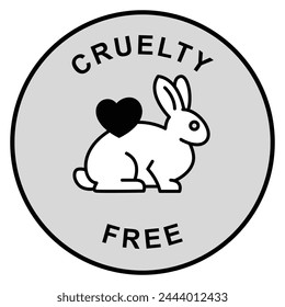 Compassionate Care: Cruelty-Free. Vector Badge Icon.