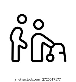 Conjunto de iconos de cuidado compasivo de personas mayores para Asistencia de personas mayores, atención médica y diseño de vida asistida
