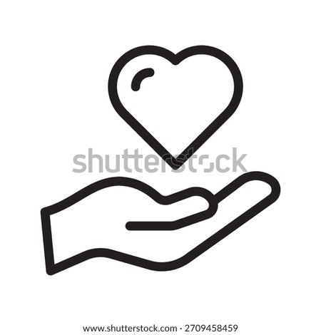 Compassionate Hand with Heart icon collection featuring caring and support symbols for healthcare, charity, and wellness
