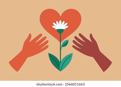 Compassionate Hands Nurturing Heart Flower Growth Unity