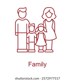 A compassionate icon depicting a family, symbolizing unity, care, and legal matters related to family law.