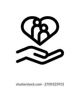 Compassionate vector symbol for care icon, suitable for healthcare, support, and wellness themes