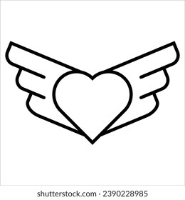 Compassionate Wings, Premium charity line icon. Stroke vector illustration on a white background.