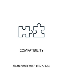 compatibility concept line icon. Simple element illustration. compatibility concept outline symbol design. Can be used for web and mobile UI/UX