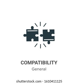 Compatibility glyph icon vector on white background. Flat vector compatibility icon symbol sign from modern general collection for mobile concept and web apps design.