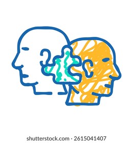 compatibility human doodle icon sketch vector. compatibility human sign. isolated symbol illustration