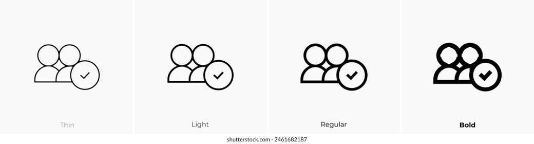 compatibility icon. Thin, Light Regular And Bold style design isolated on white background