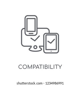 compatibility linear icon. Modern outline compatibility logo concept on white background from General collection. Suitable for use on web apps, mobile apps and print media.