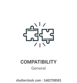 Compatibility outline vector icon. Thin line black compatibility icon, flat vector simple element illustration from editable general concept isolated stroke on white background