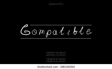 Compatible abstract digital modern alphabet fonts. Typography technology future creative font. vector
