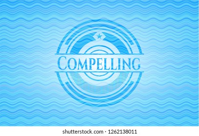 Compelling light blue water wave style emblem.