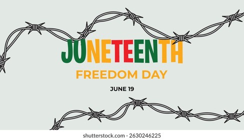 Um cartaz atraente comemorando o Dia da Emancipação do Juneteenth, destacando o significado histórico e a herança cultural.