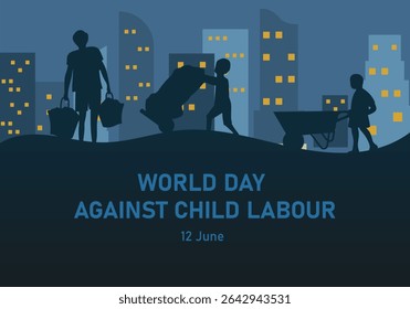 A compelling Vector illustration for World Day Against Child Labour featuring prominent figures engaged in work to raise awareness.