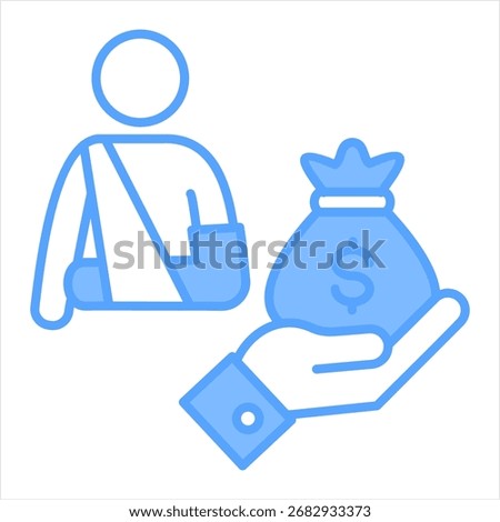 Compensation Blue Icon Vector Illustration