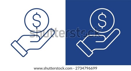 Compensation Blue And White Icon Style Collection