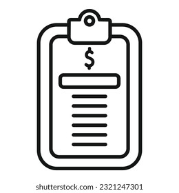 Compensation board icon outline vector. Bank pay. Reward support