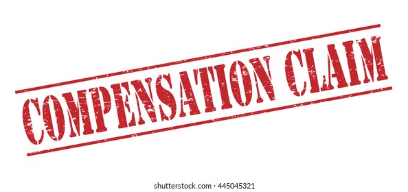compensation claim vector stamp on white background