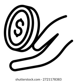 Icono de monedas de compensación. Icono de Vector de monedas de compensación de contorno para Diseño web aislado sobre fondo blanco