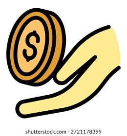 Icono de monedas de compensación. Icono de Vector de monedas de compensación de contorno para Diseño web aislado sobre fondo blanco