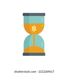 Compensation hourglass icon. Flat illustration of Compensation hourglass vector icon isolated on white background