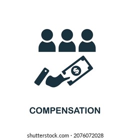 Compensation icon. Monochrome sign from crisis collection. Creative Compensation icon illustration for web design, infographics and more