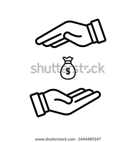 Compensation icon outline set sign