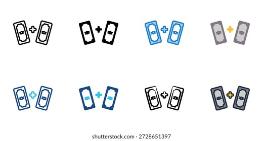 Los iconos de compensación establecen la colección de varios estilos. Trazo editable 
