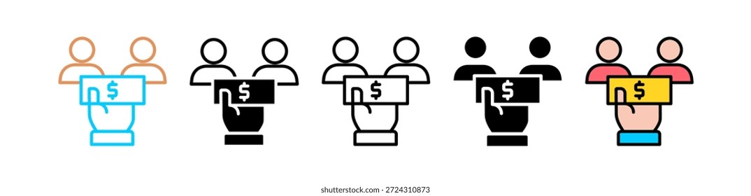 Ilustración de conjunto de iconos de estilo múltiple de compensación