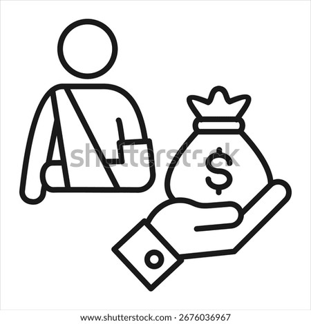 Compensation Outline Icon Vector Illustration