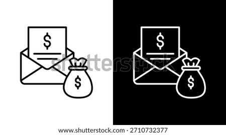 Compensation Outline White Icon Set Design